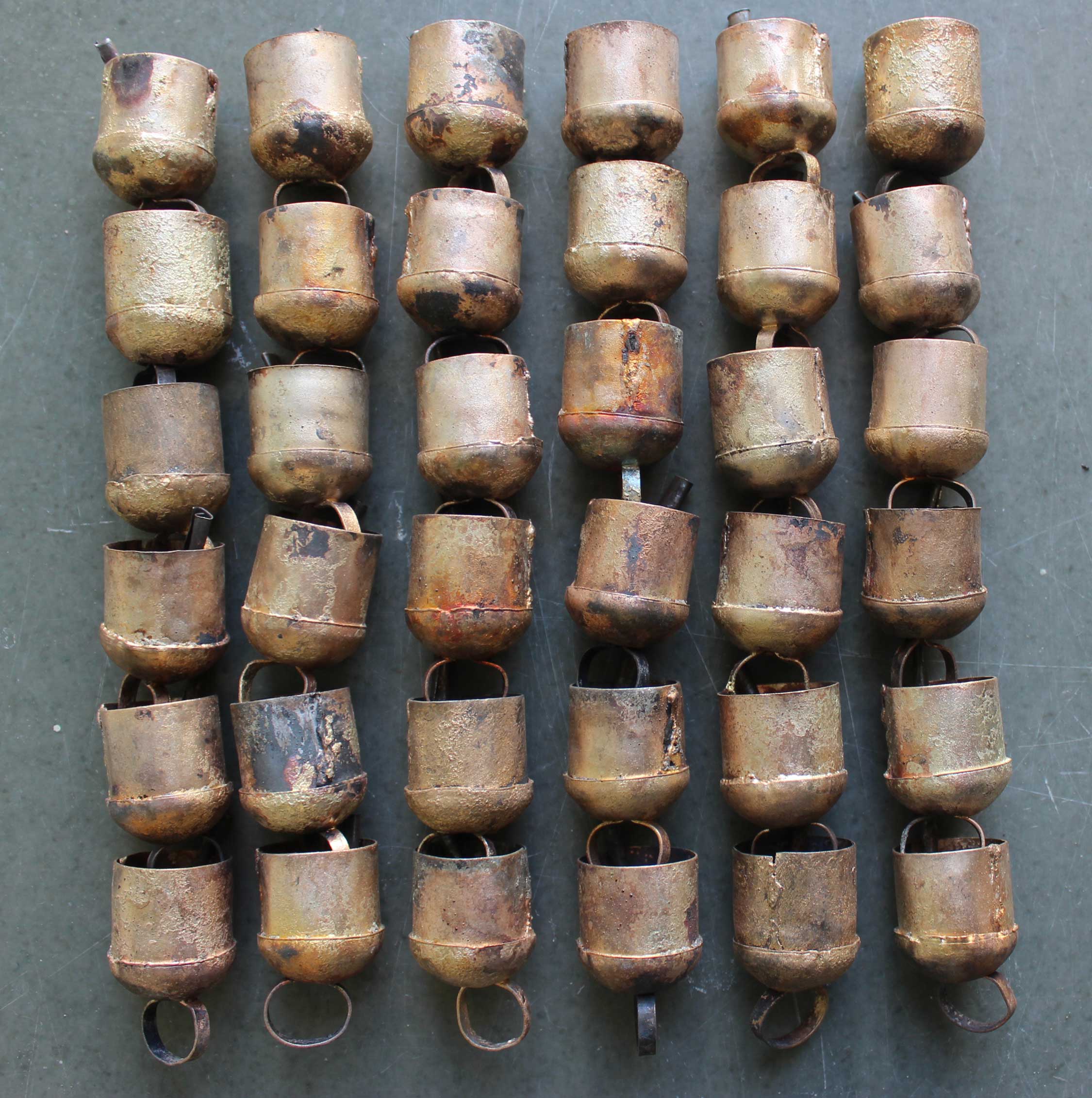 X Mas Bells , Recycled Iron , Handmade , Rounded Top Bells Wholesale Supply from INDIA